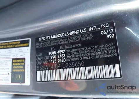 2018 Mercedes-Benz C 300 from USA, damaged, VIN 55SWF4JB4JU235650